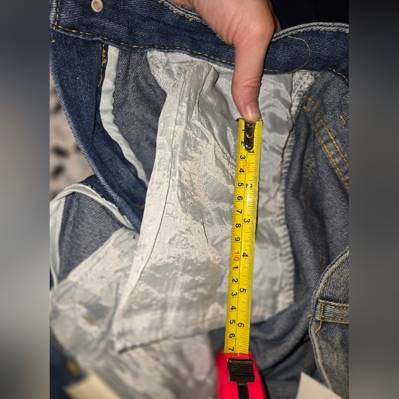 Jeans brand denim midi skirt. Says large, looks more like small fit. - Picture 9 of 12